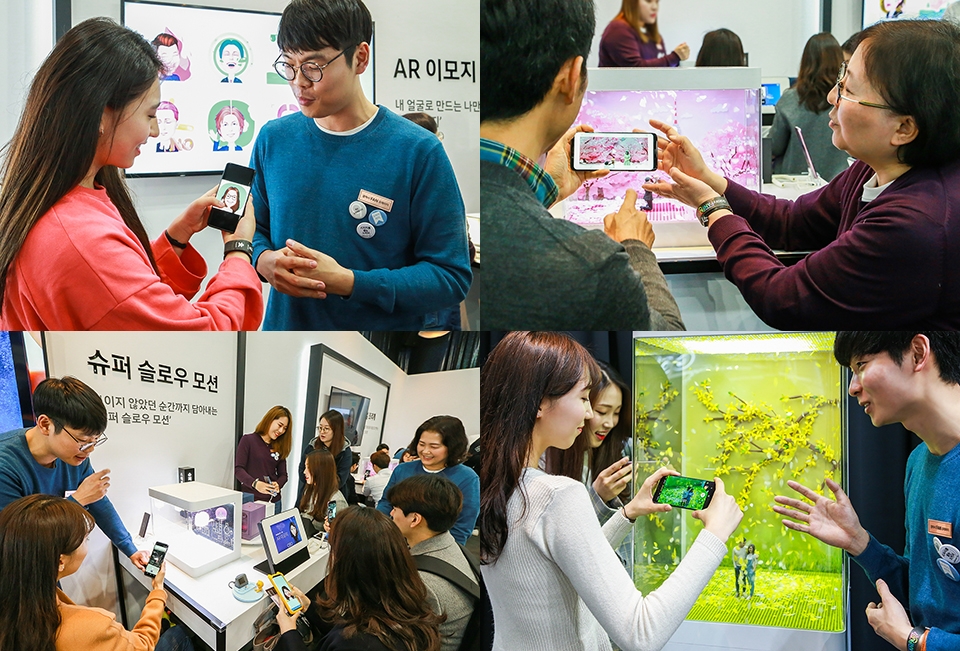 ▲ 지난 주말 서울 성수동 어반소스에서 진행된 '갤럭시 팬 파티'에서 갤럭시 팬 큐레이터가 방문객들에게 '갤럭시 S9·S9+'를 설명하고 있다