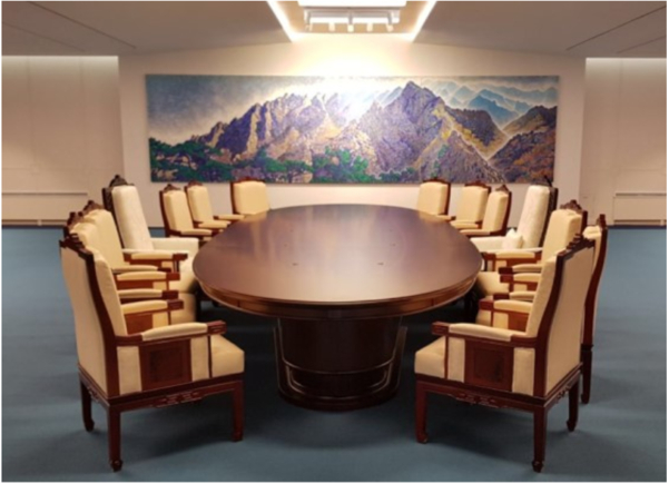 ▲ 청와대가 공개한 정상회담 테이블