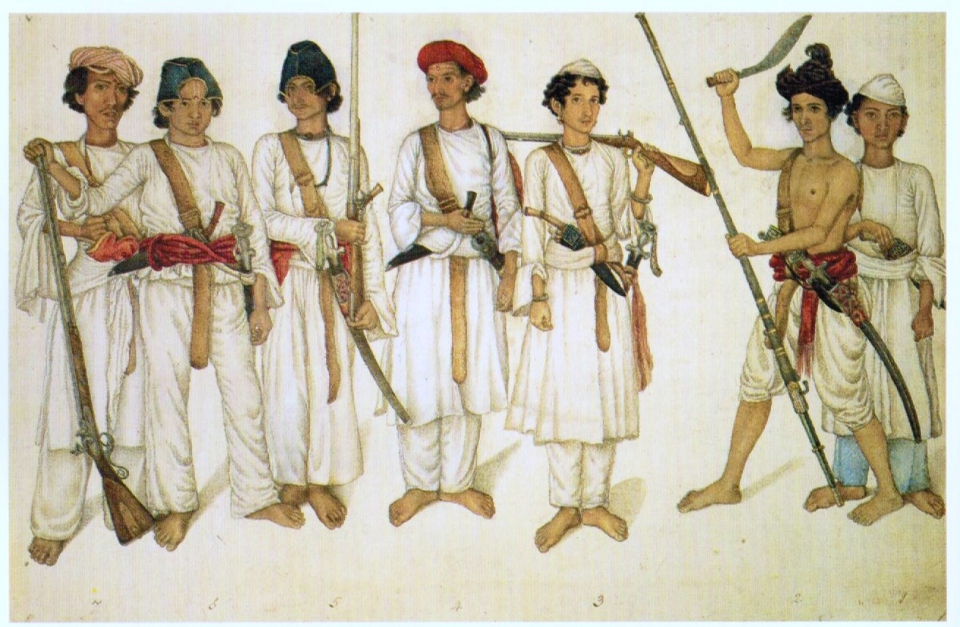 1815년 당시 구르카 용병을 상상해 그린 그림