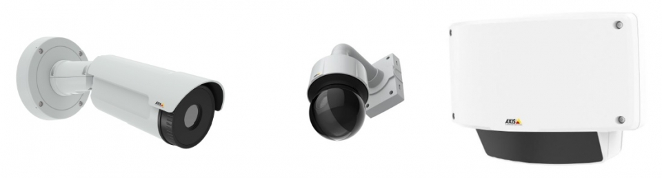 (죄측부터) 온도 알람 카메라 ‘엑시스 Q2901-E’·PTZ 네트워크 카메라 ‘엑시스 Q61 시리즈’·‘엑시스 D2050-VE’ 네트워크 레이더 디텍터