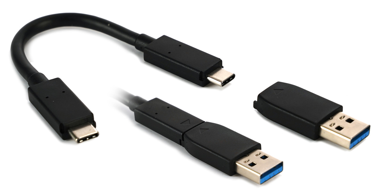 ▲ WD 마이 패스포트에 기본 제공되는 USB-C 케이블(좌)과 USB-A 어댑터(우)
