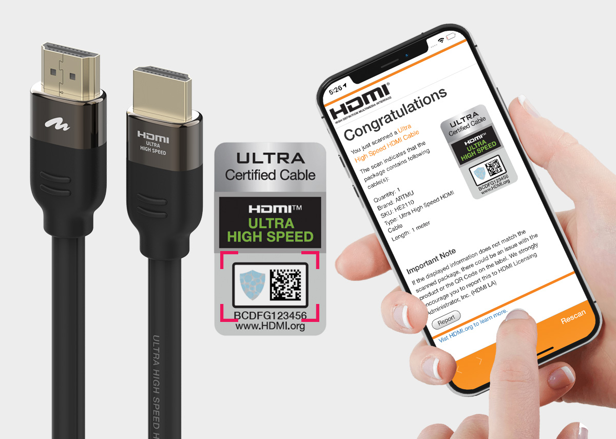 ▲ 콘솔 게임기를 위한 필수품 HDMI2.1 인증 케이블.