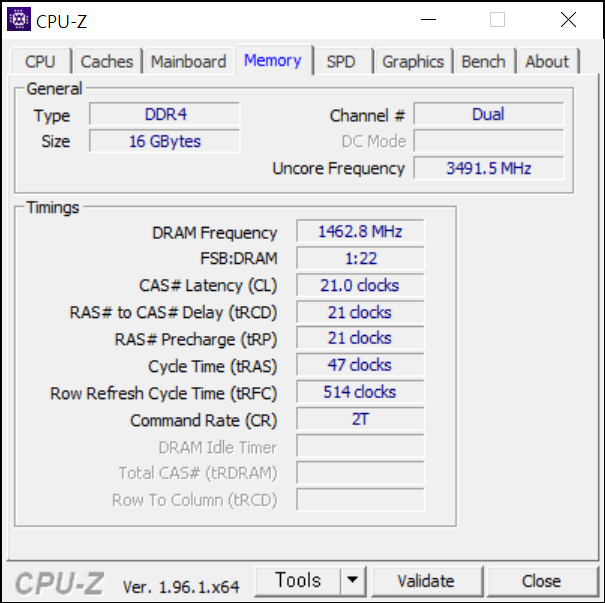 ▲ 메모리는 CPU 성능에 맞춰 2933MHz로 동작한다.