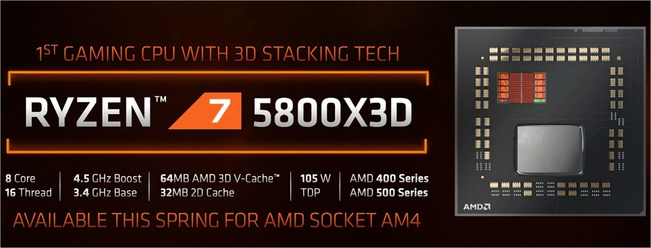 ▲ AMD R7 5800X3D는 AM4 소켓 기반의 최신 CPU다