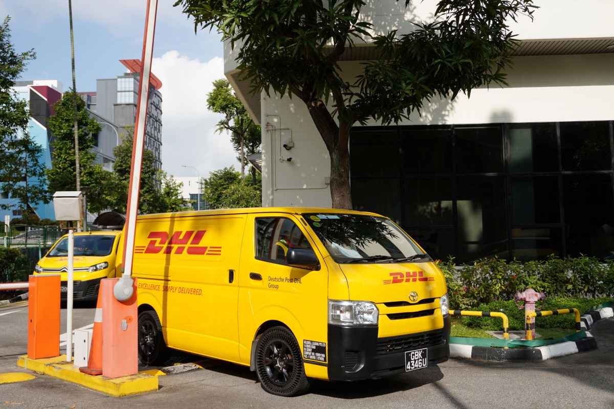▲ 싱가포르 DHL 배송 차량에 장착된 미쉐린 업티스 타이어