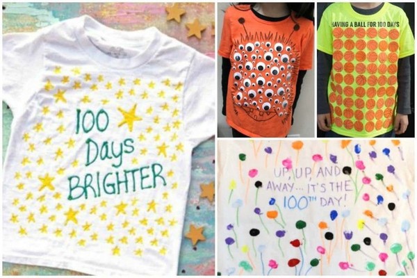 ▲100일째 되는 날 티셔츠를 개성 있게 꾸민 아이들(이미지 = kidsactivities.com) 