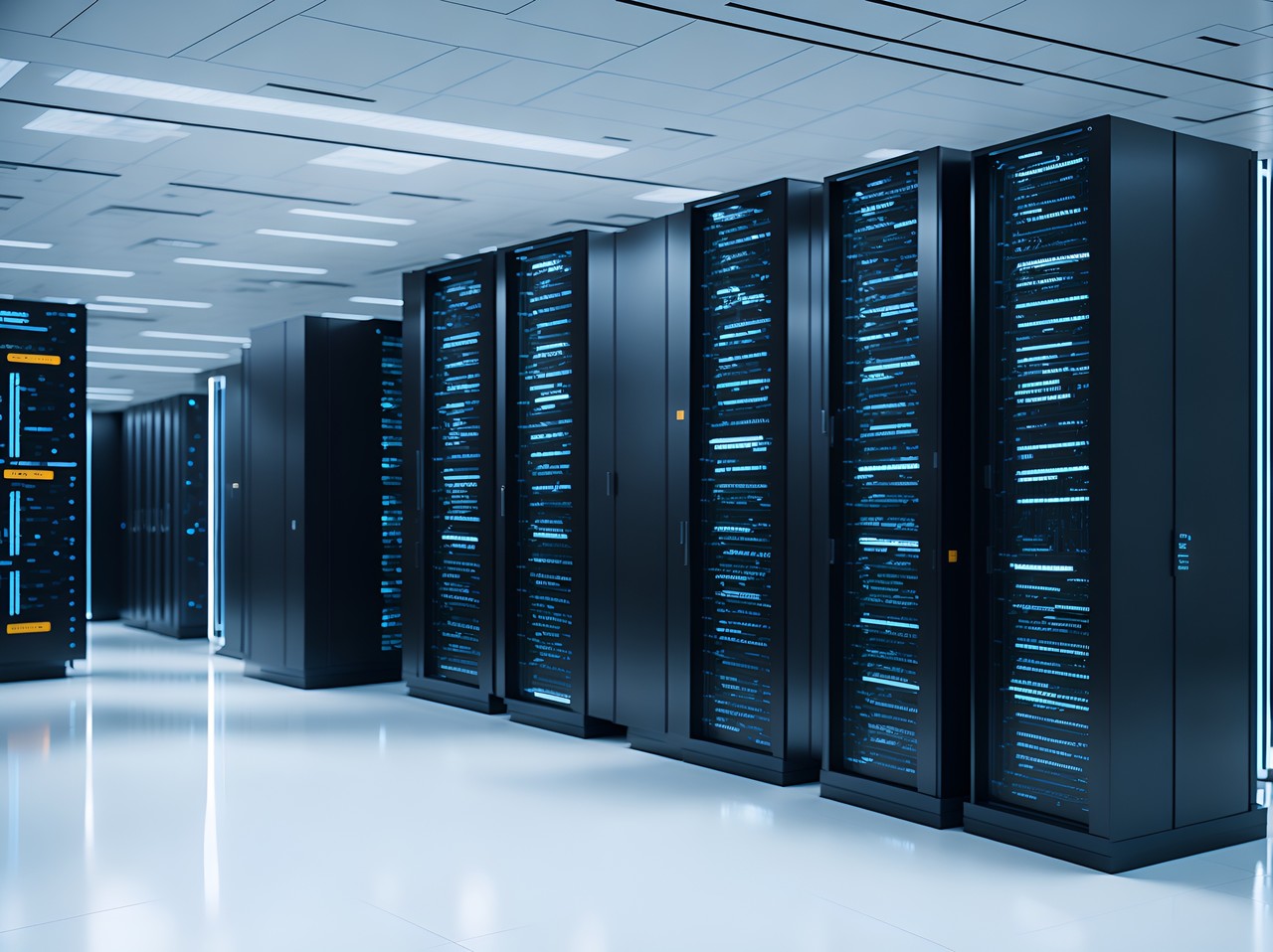 ▲ 수많은 서버가 운용되는 데이터 센터