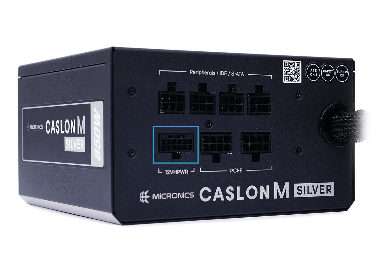 ▲ 캐슬론 M 80플러스 실버 모듈러 ATX 3.0에 있는 12VHPWR 커넥터
